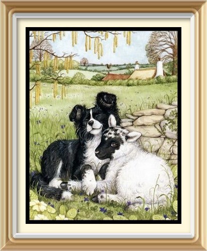 7x5 farm animal dog - farm, wall