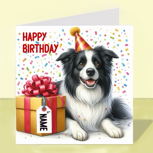Personalised border collie dog - personalised,