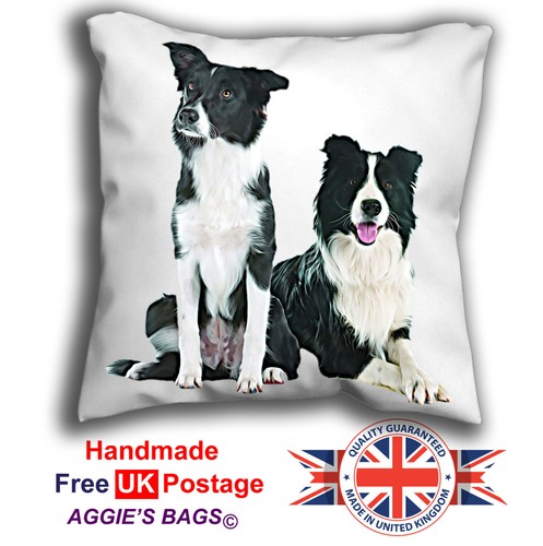 Border collie cushion - border, design